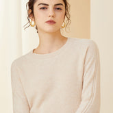 Round Neck Cashmere Long-sleeved Low-Neck Cashmere Sweater